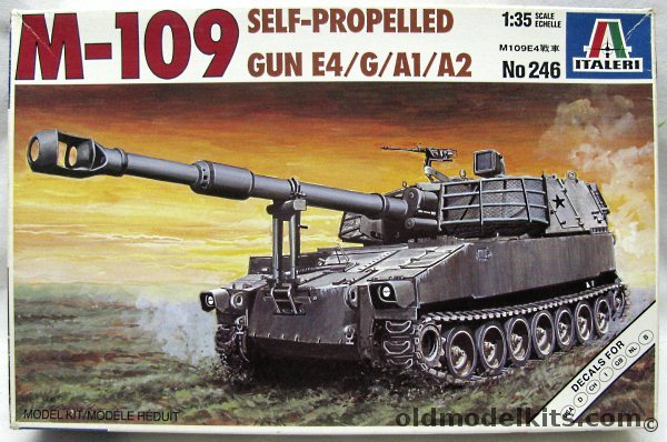 Italeri 1/35 Self-Propelled M109A1 / M109A2 / M109E4 / M109G Howitzer - With KMC M109A2 Update Set, 246 plastic model kit